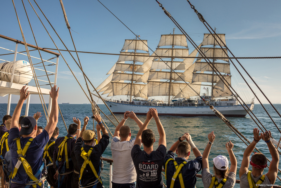 Race 1 of the SCF Black Sea Tall Ships Regatta 2016. Image by Valery Vasilevsky